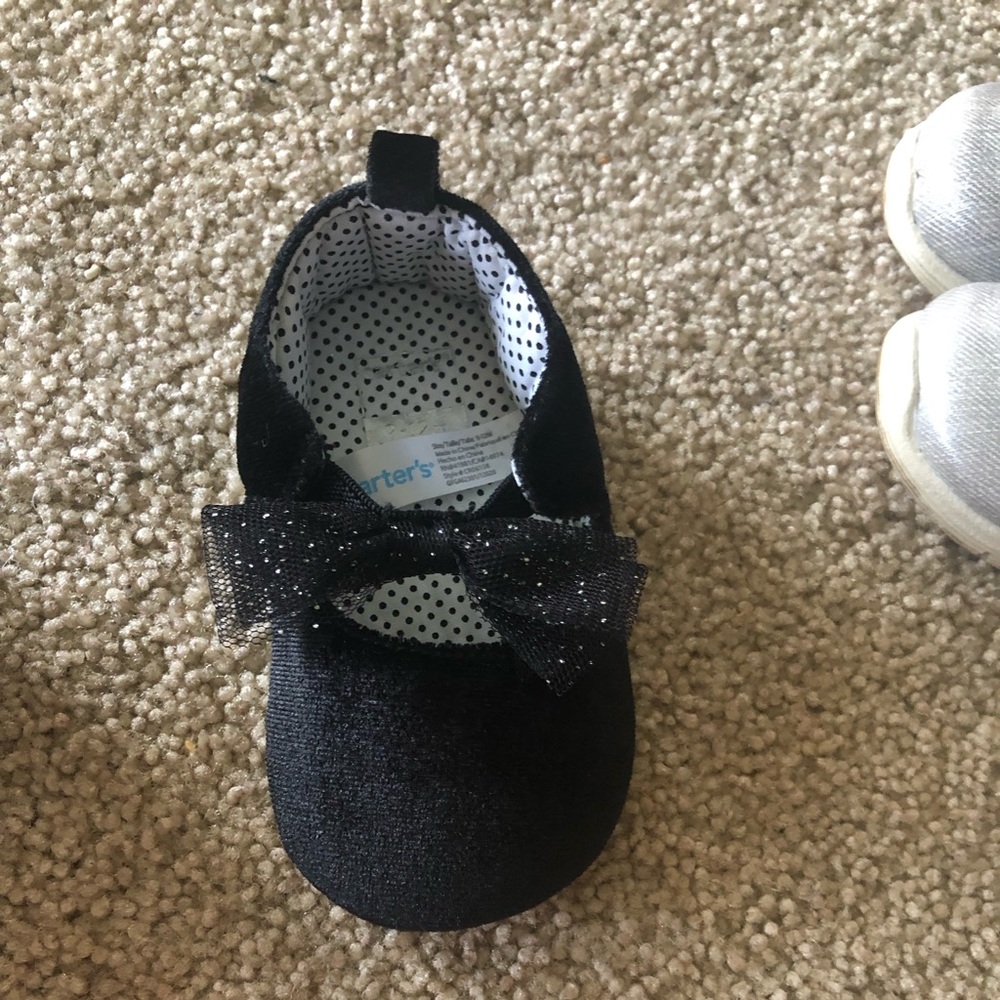 Carters 9-12 months Black Velvet Shoes